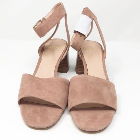 J.Crew Penny Ankle Strap Sandals in Frosted Taupe Suede Size 9.5 NWT - Picture 3 of 8